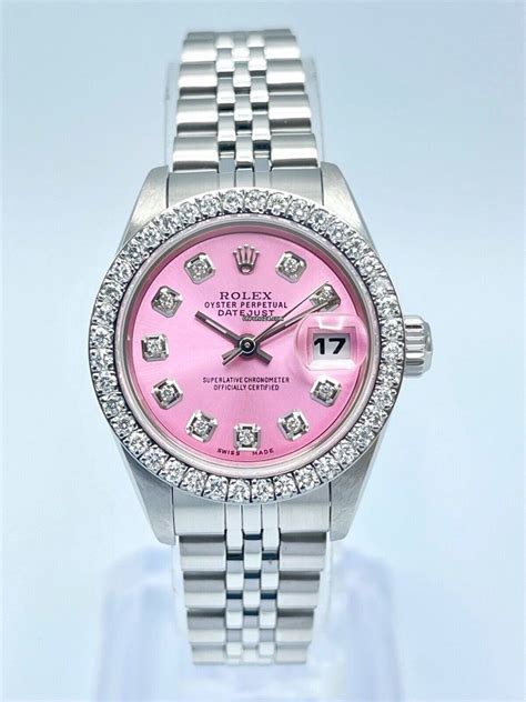 ladies Rolex pink diamond dial